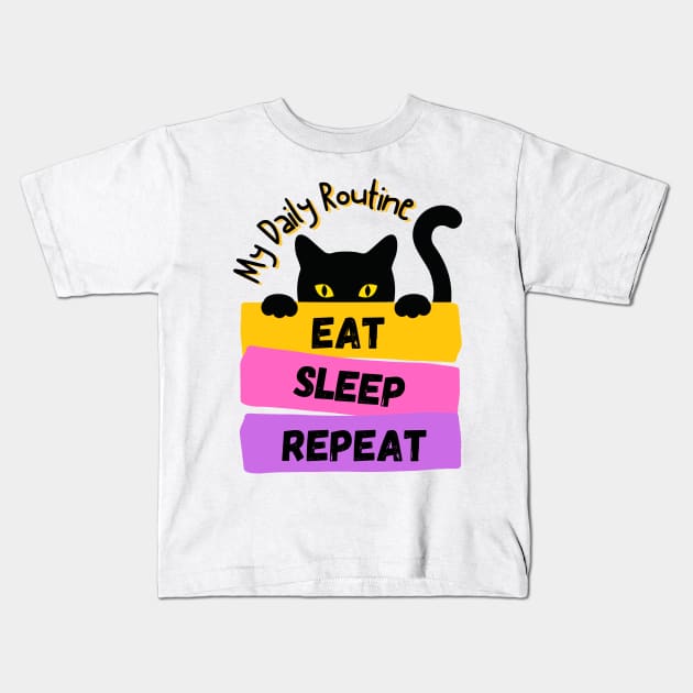 My Daily Routine Kids T-Shirt by Introvert Home 